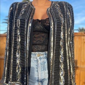 Lovely vintage gold and black sequin jacket